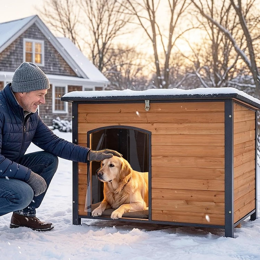 gutinneen large outdoor insulated&heated dog house weatherproof dog, view 9