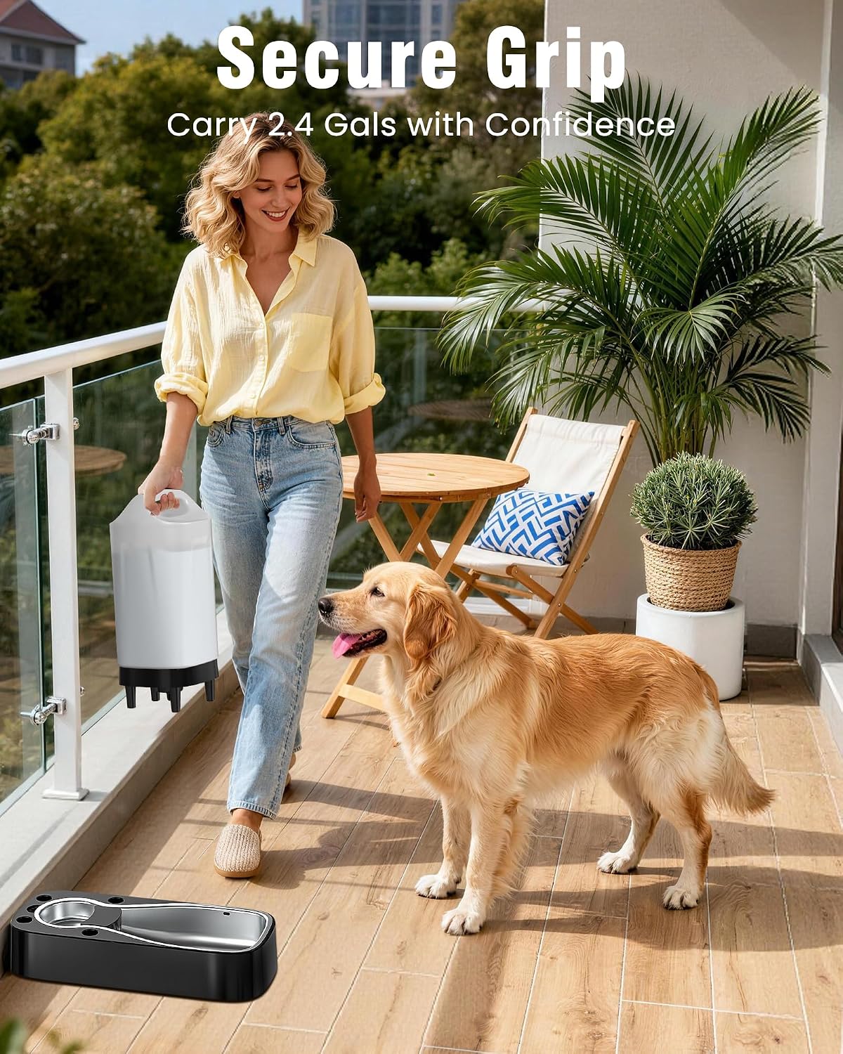 petnf 2.4 gallon automatic dog water bowl dispenser shown in use