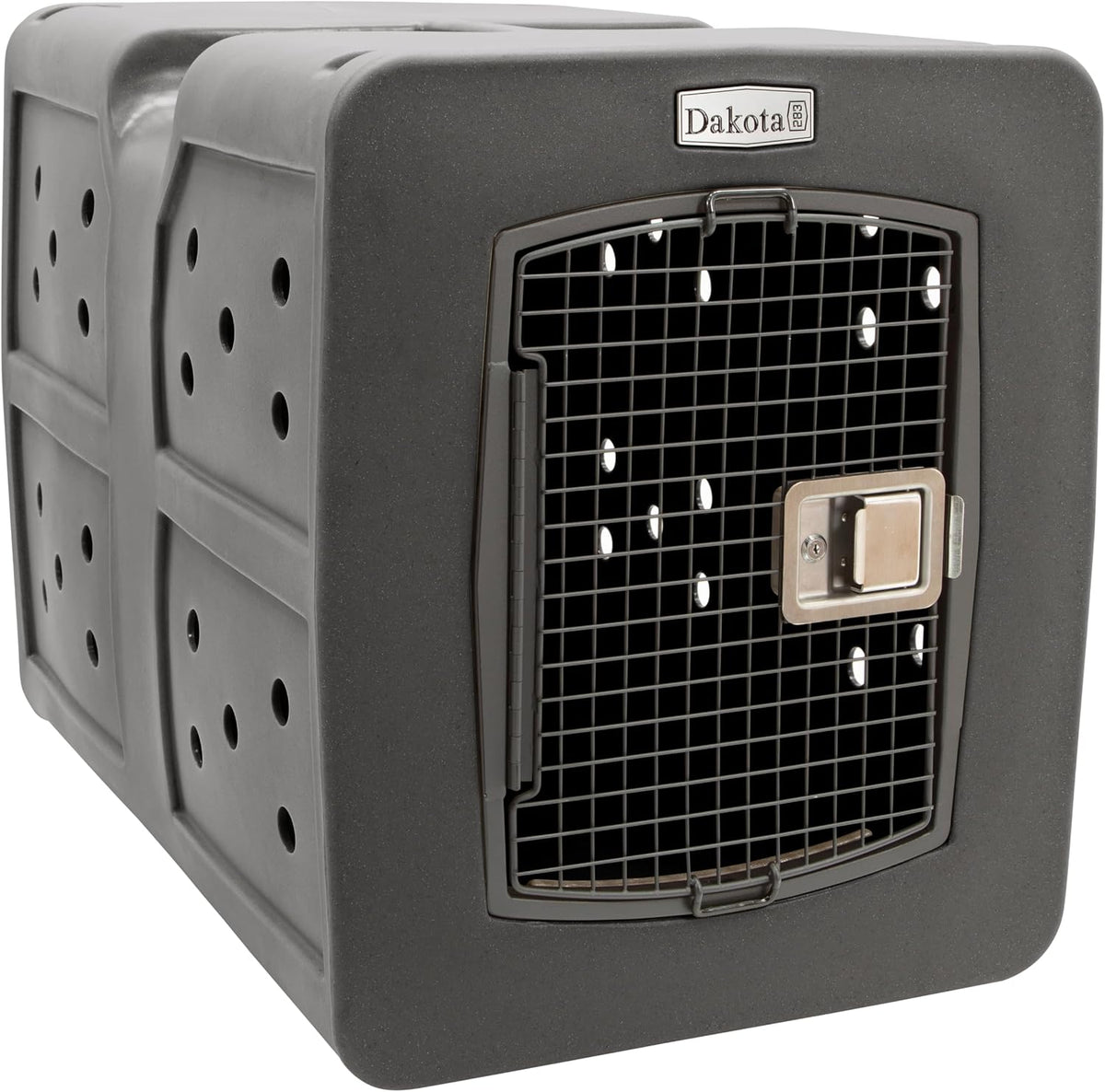 dakota283 g3 portable high-security framed dog kennel, dark, main product view
