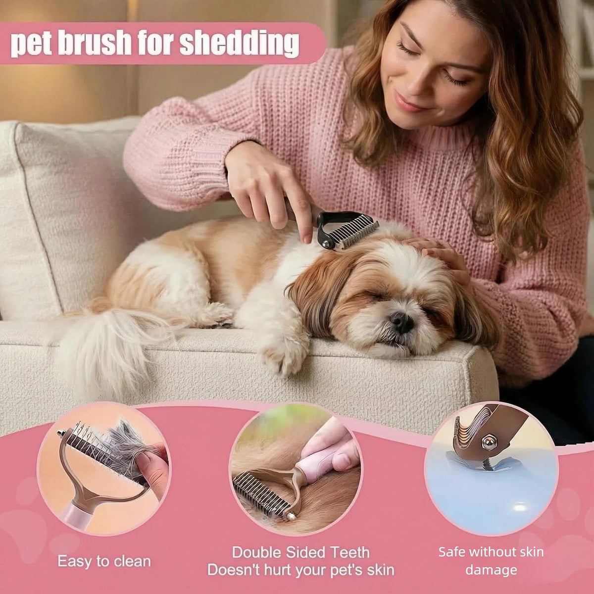dog bath kit & dog brush kit for, side view