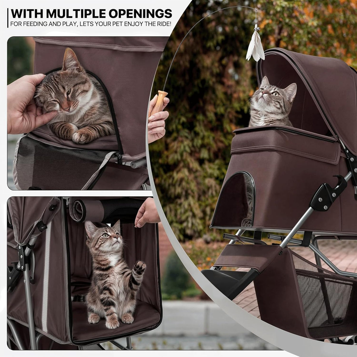 monibloom pet stroller for small/medium dogs and cats, view 10