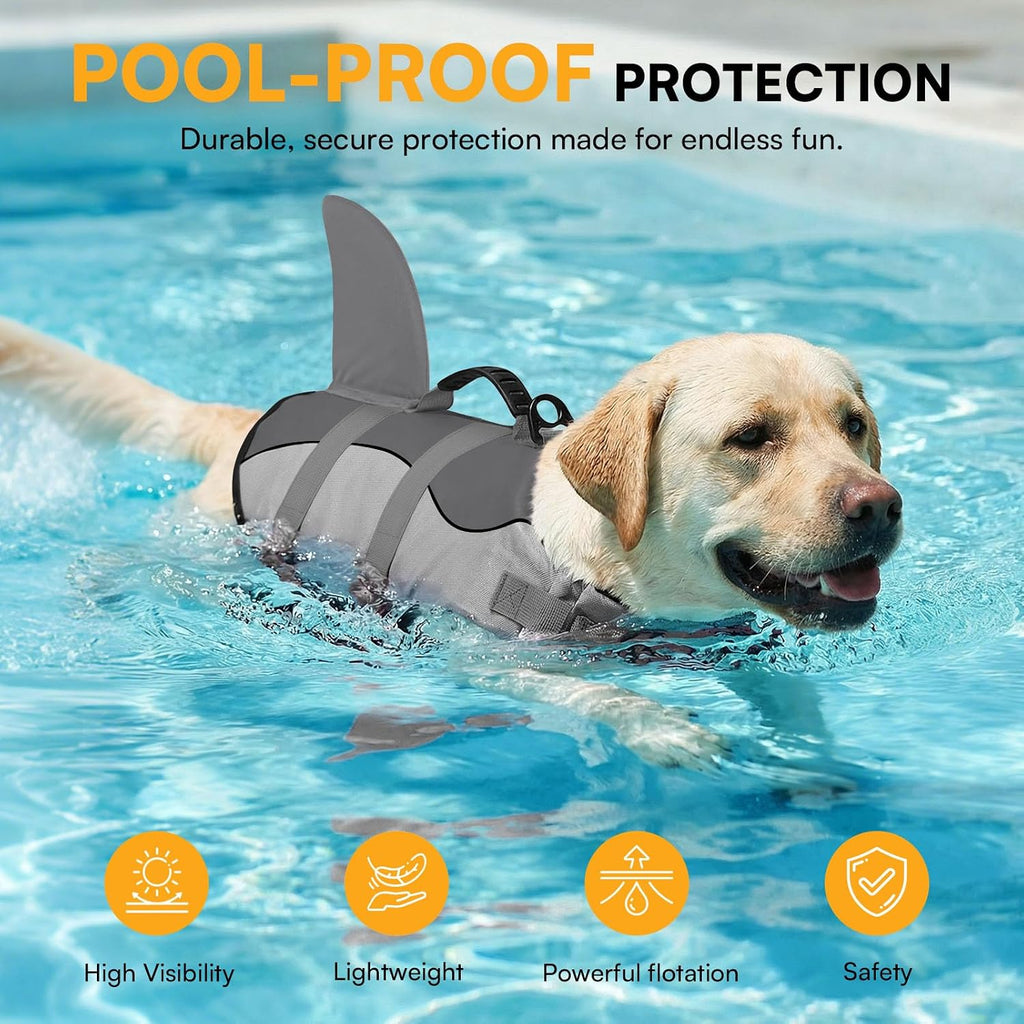queenmore dog life jacket ripstop dog safety vest on a desk or shelf
