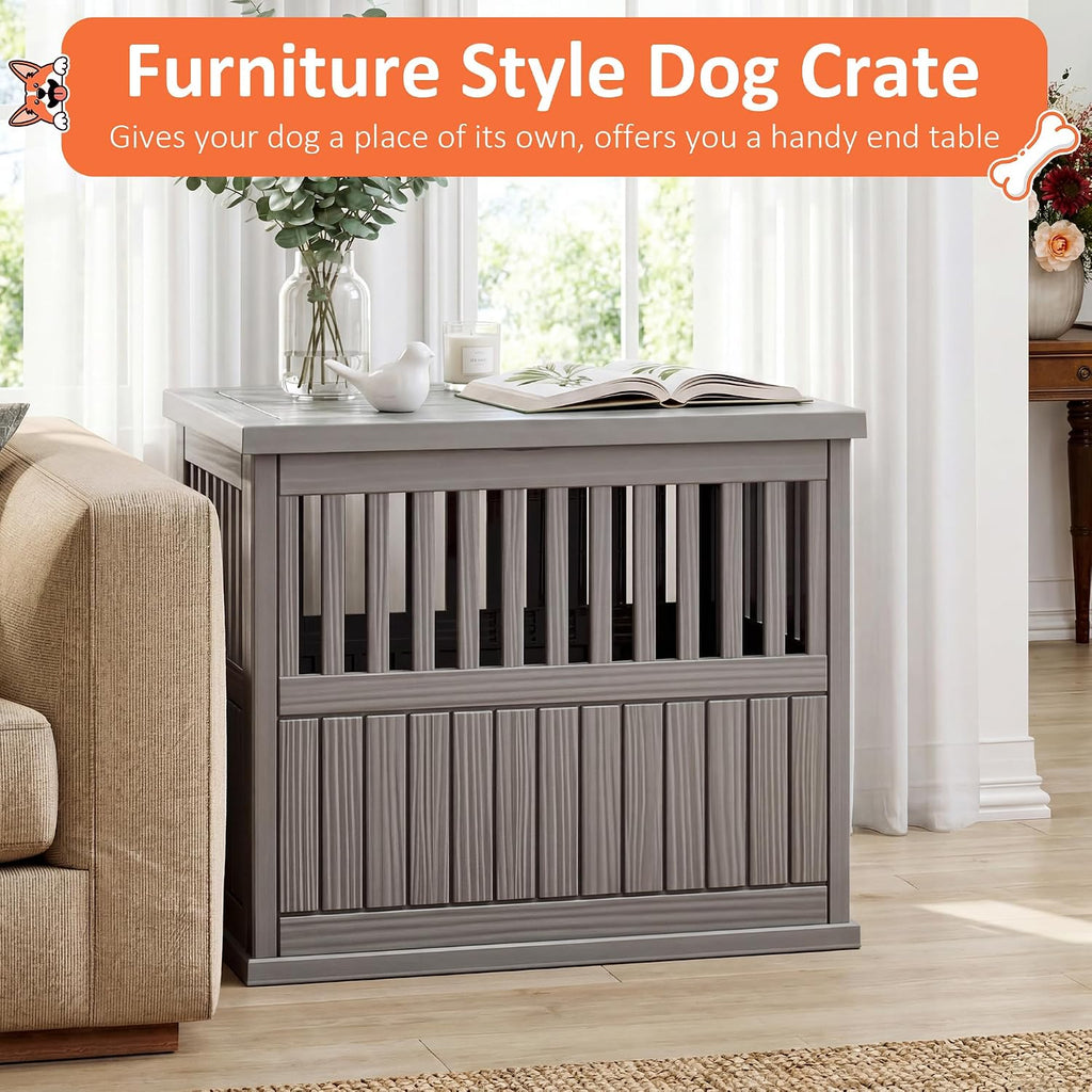 fancyango heavy duty dog crate furniture lockable indoor shown in use