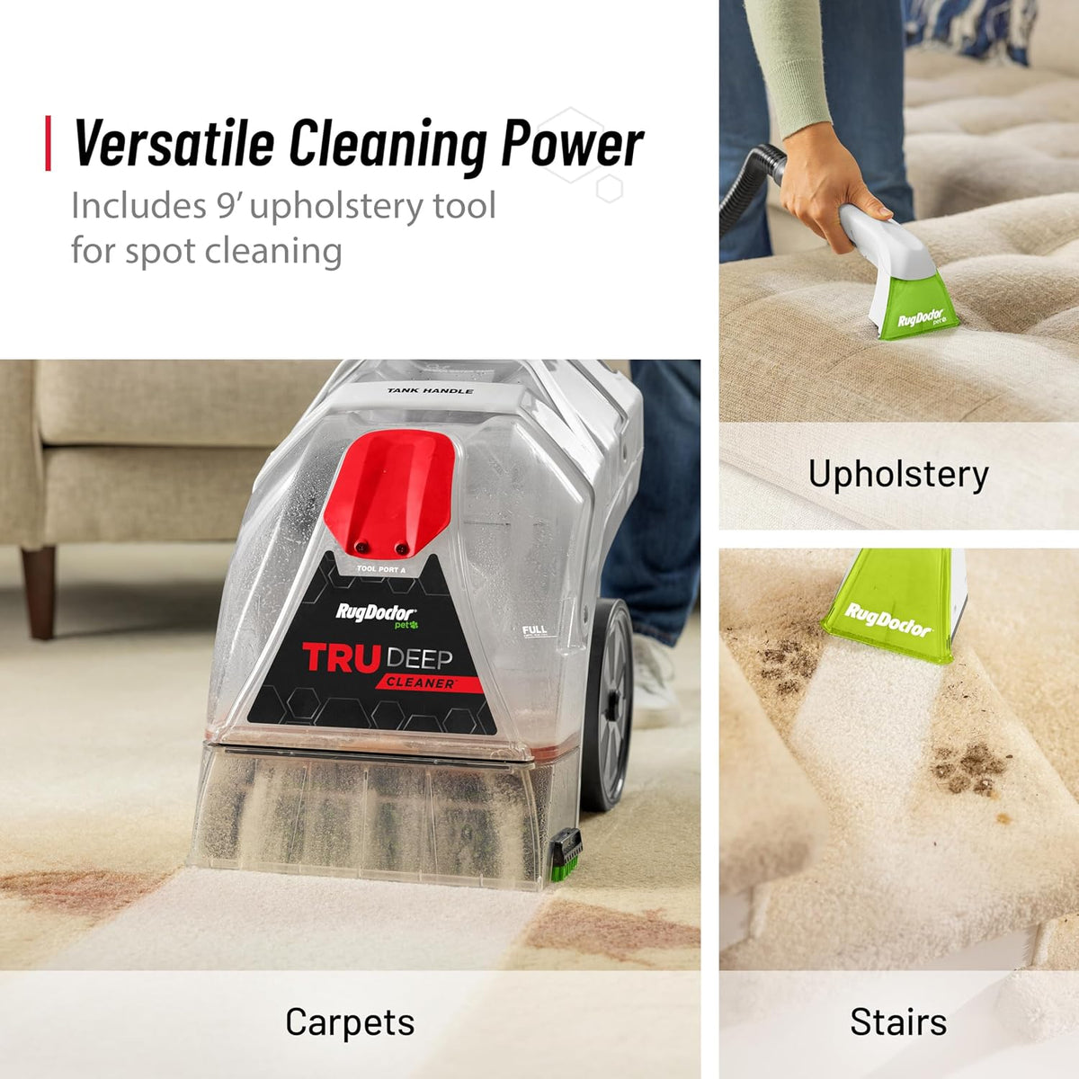 rug doctor pet trudeep carpet cleaner with pet showing dimensions