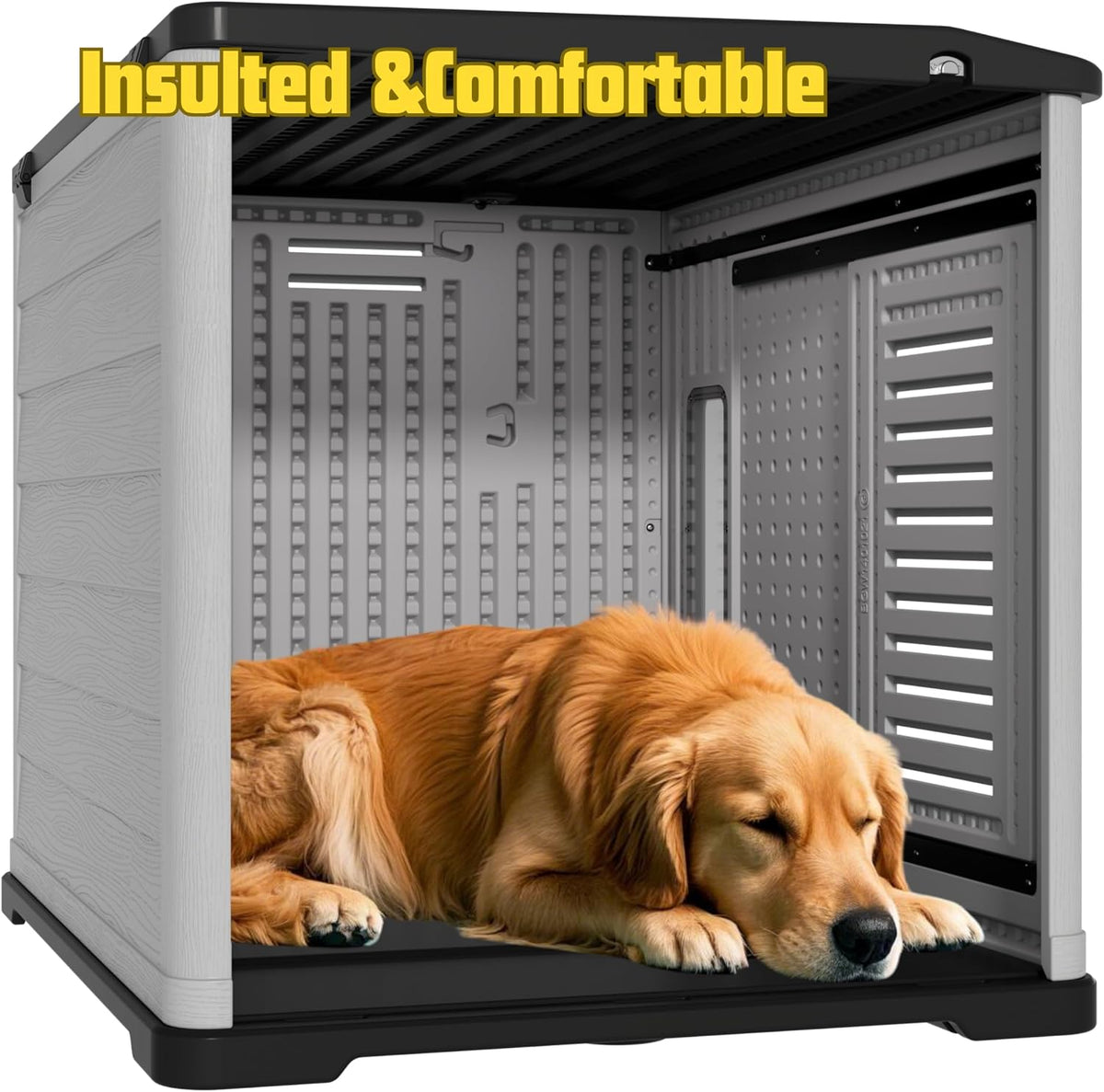 xlarge durable plastic dog house for big dogs, close-up detail