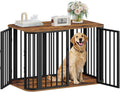 hzuaneri 39.4 in l dog crate furniture, wooden, main product view