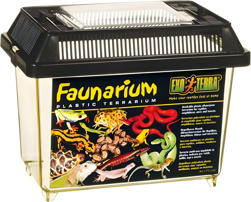 exo terra faunarium, plastic reptile terrarium, large, pt2265, side view