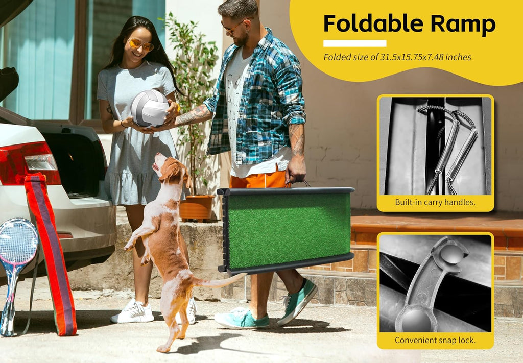 maxworks foldable dog ramp for cars suvs beds, side view