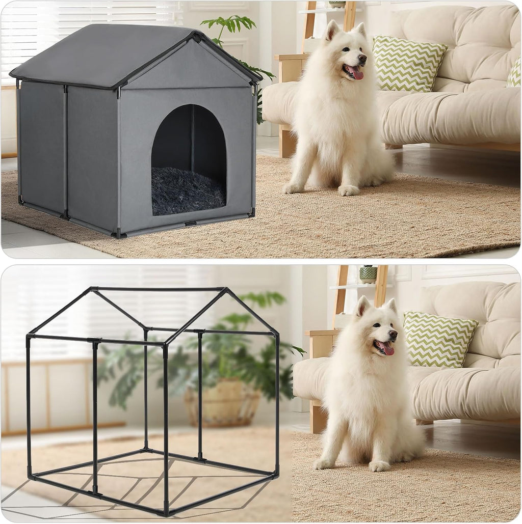 large dog house soft indoor (int 30x28x23in/ext 31x30x31in), front angle view