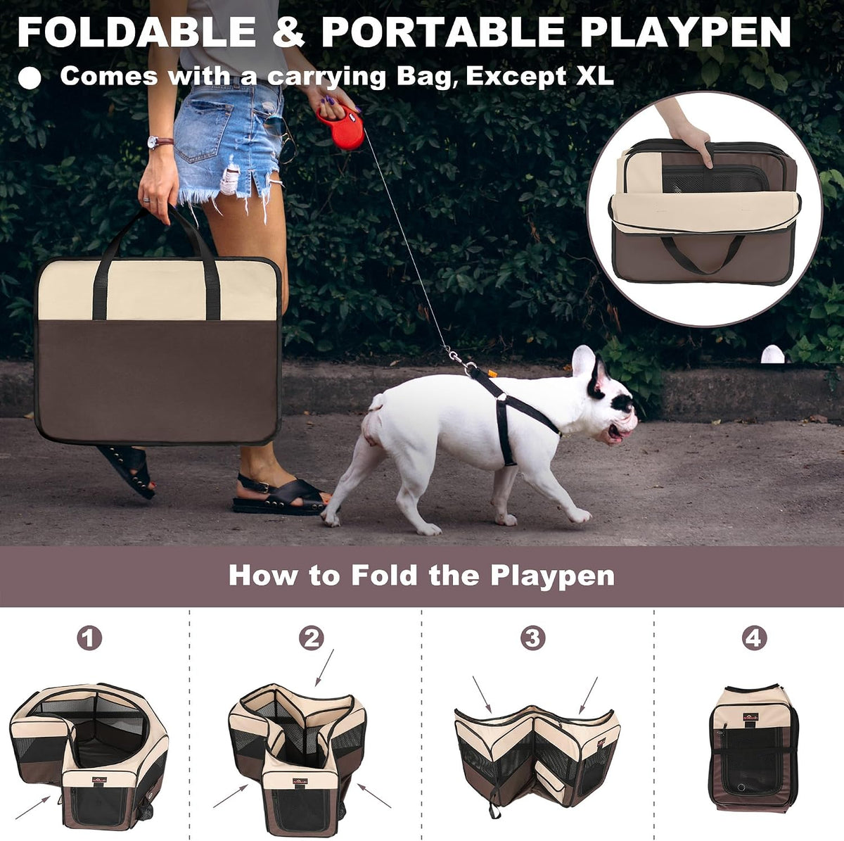 aivituvin dog playpen, foldable pet play pens with showing dimensions