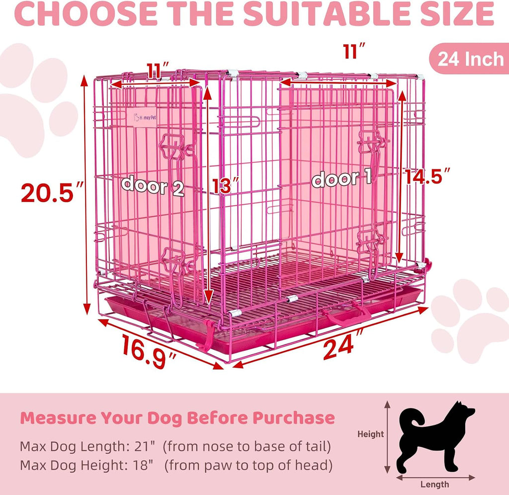 homey pet 24 inch small dog crate for shown in use