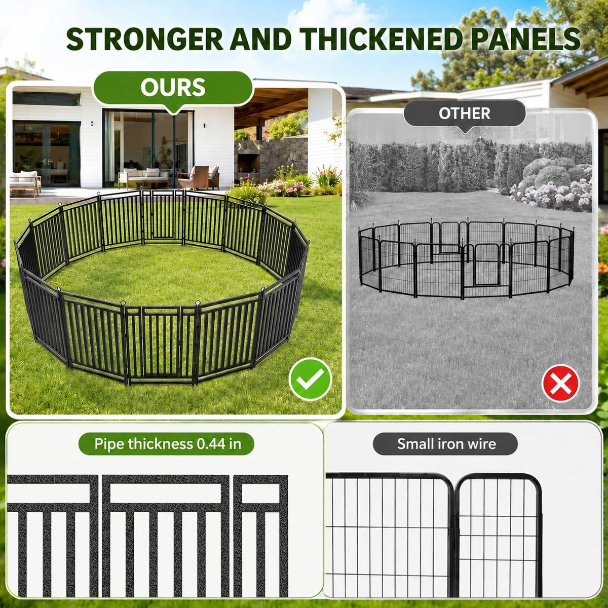 32-inch dog fence, 32 panels (28 panels + shown in use