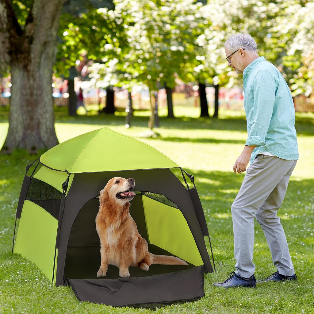 pawhut pop up dog tent for extra large shown in use