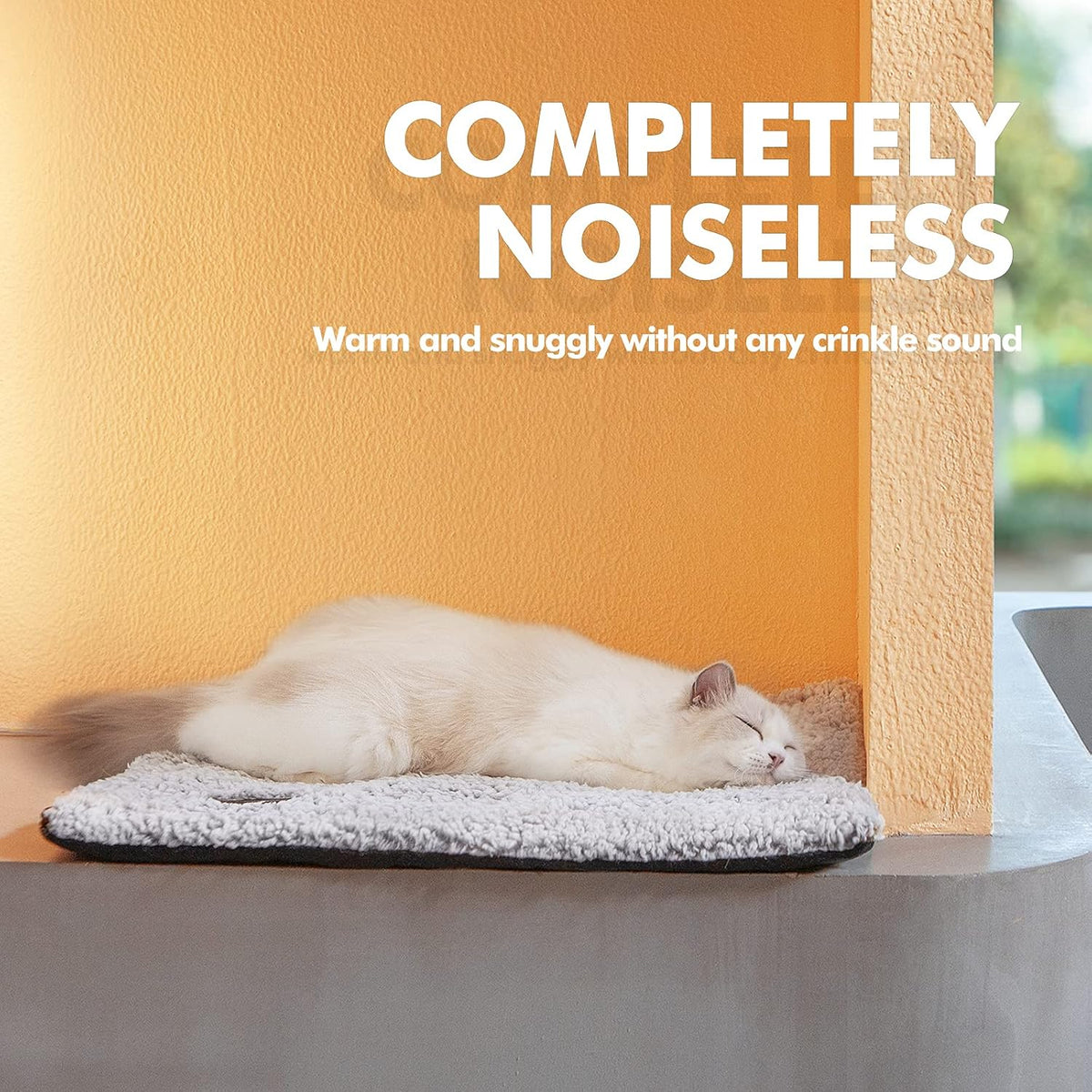 mora pets self warming cat bed self heating shown in use