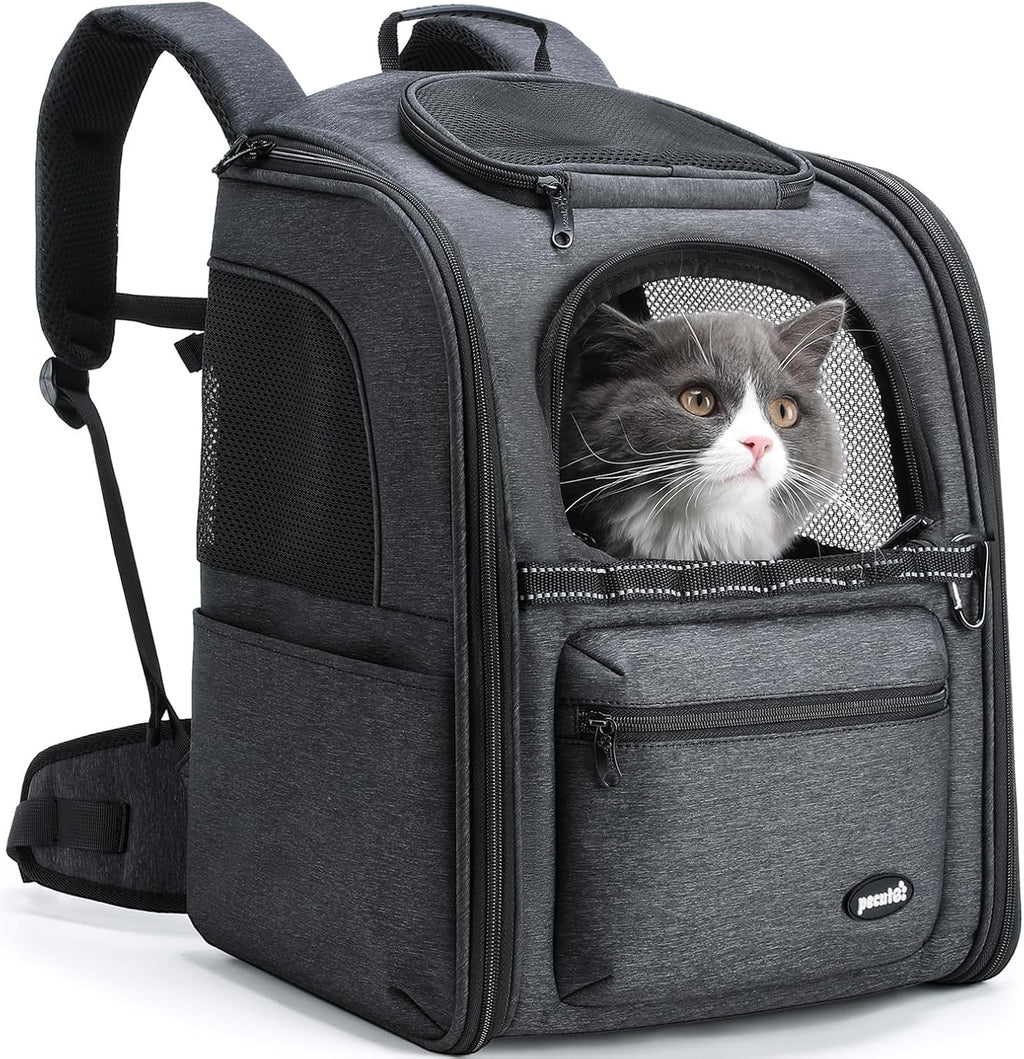 pecute ergonomic cat backpack, 30% effort-saving breathable pet, main product view