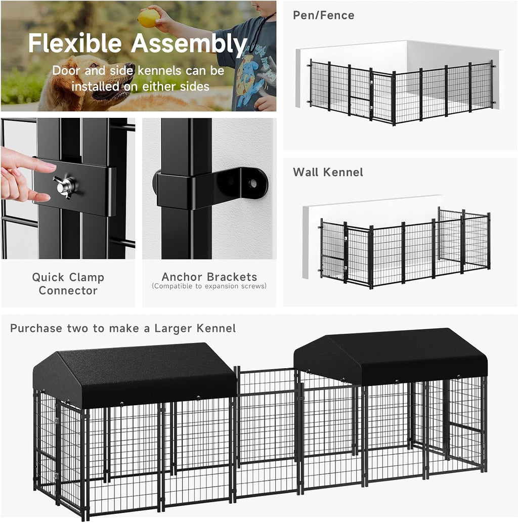 dog kennel outdoor, outside dog kennel with roof on a desk or shelf