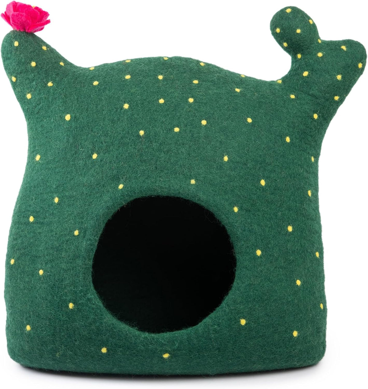 luxurious merino wool cat cave - foldable hideaway, side view