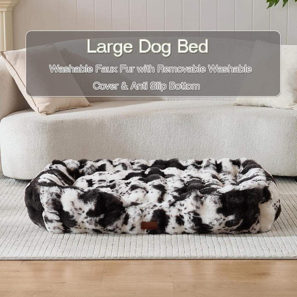 washable orthopedic dog bed,rectangle fleece & luxury pet, side view