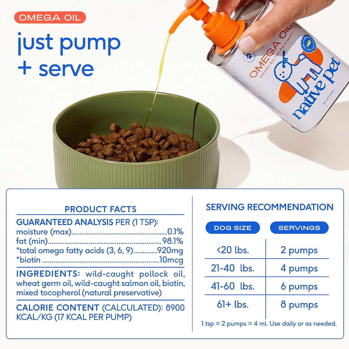 native pet omega 3 fish oil for dogs, side view
