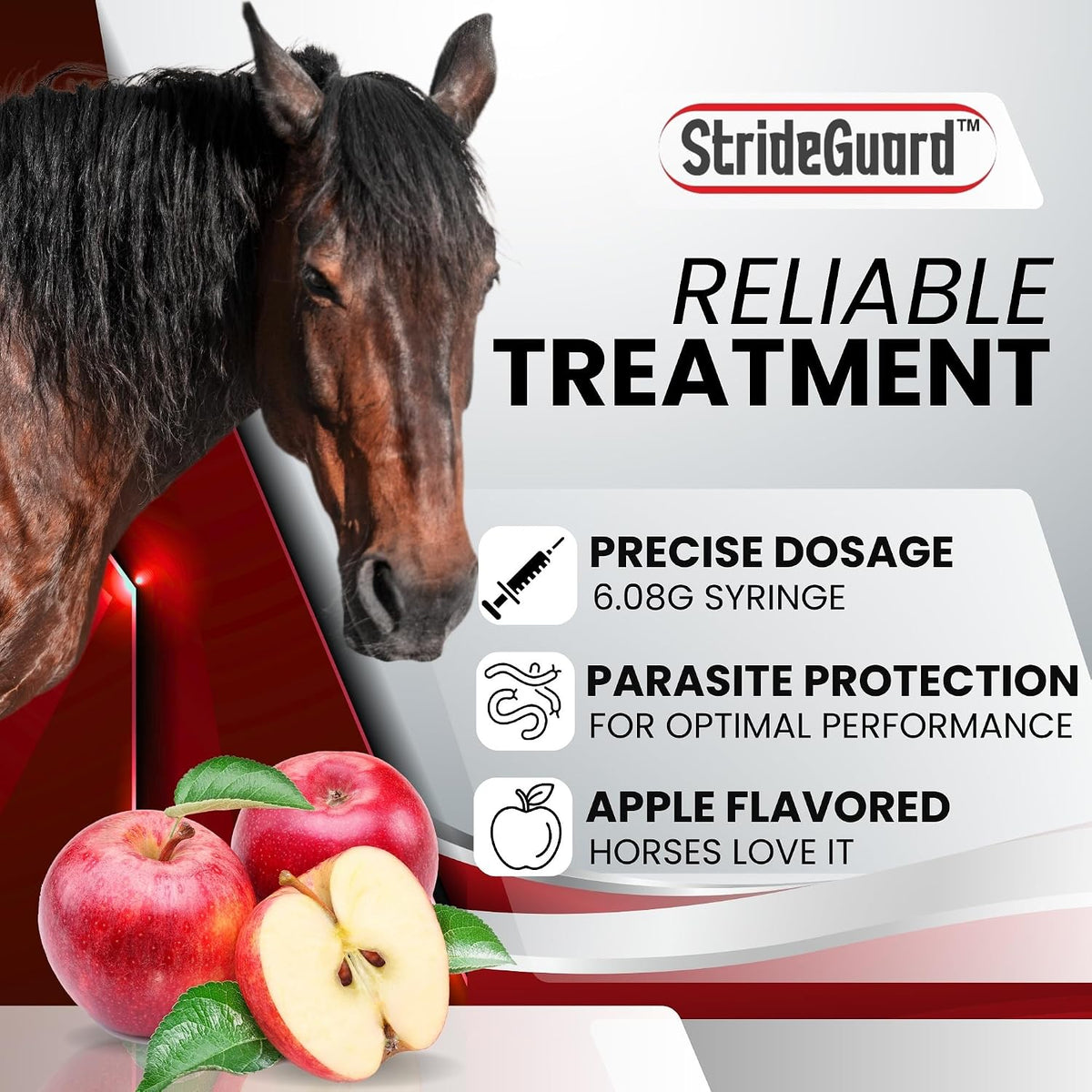 horse ivermectin paste 1.87% – apple flavored oral, side view