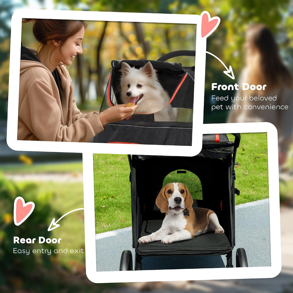 pawhut dog stroller one-click foldable pet cat stroller on a desk or shelf