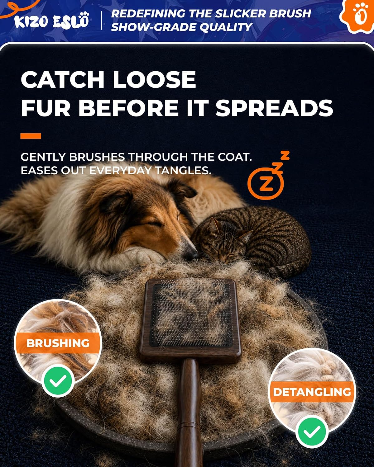 5″x5″ extra-large slicker brush for dogs & cats showing dimensions