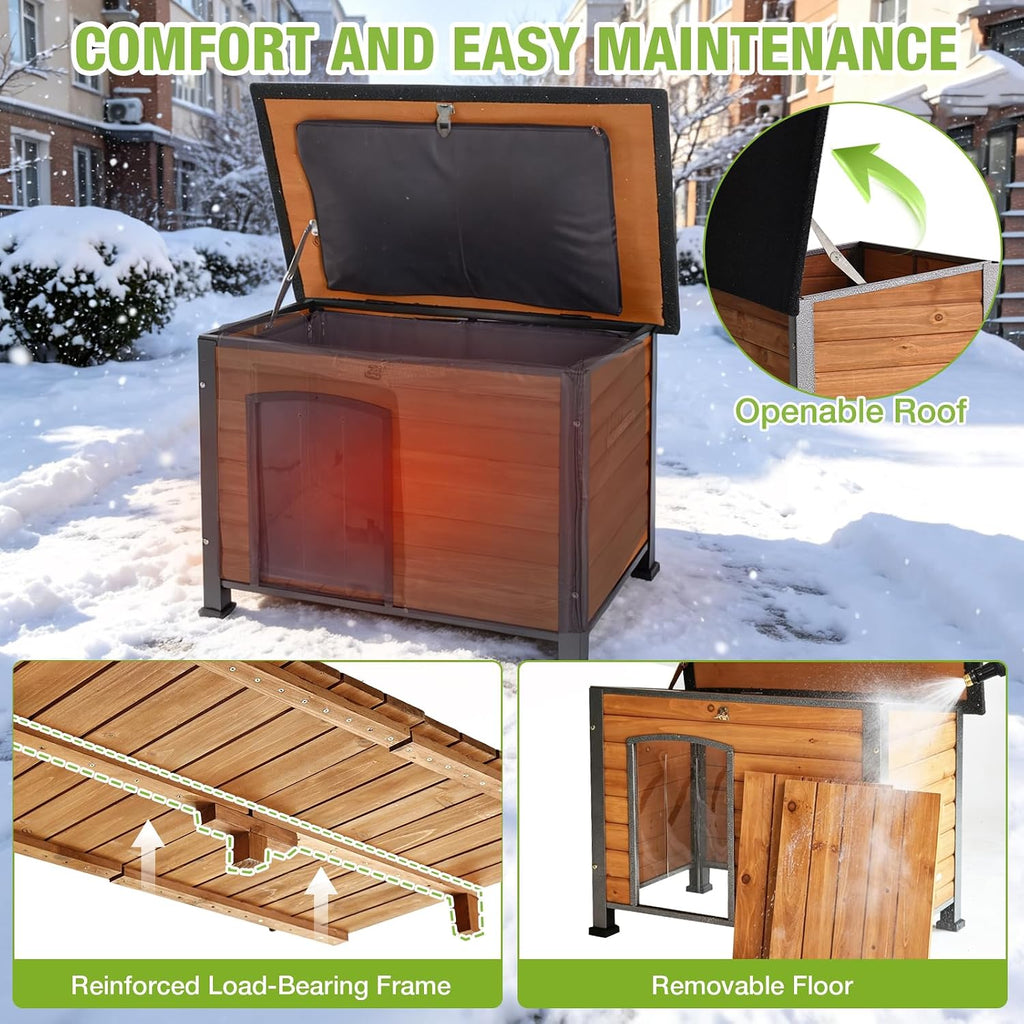 gutinneen large outdoor insulated&heated dog house weatherproof dog, package contents