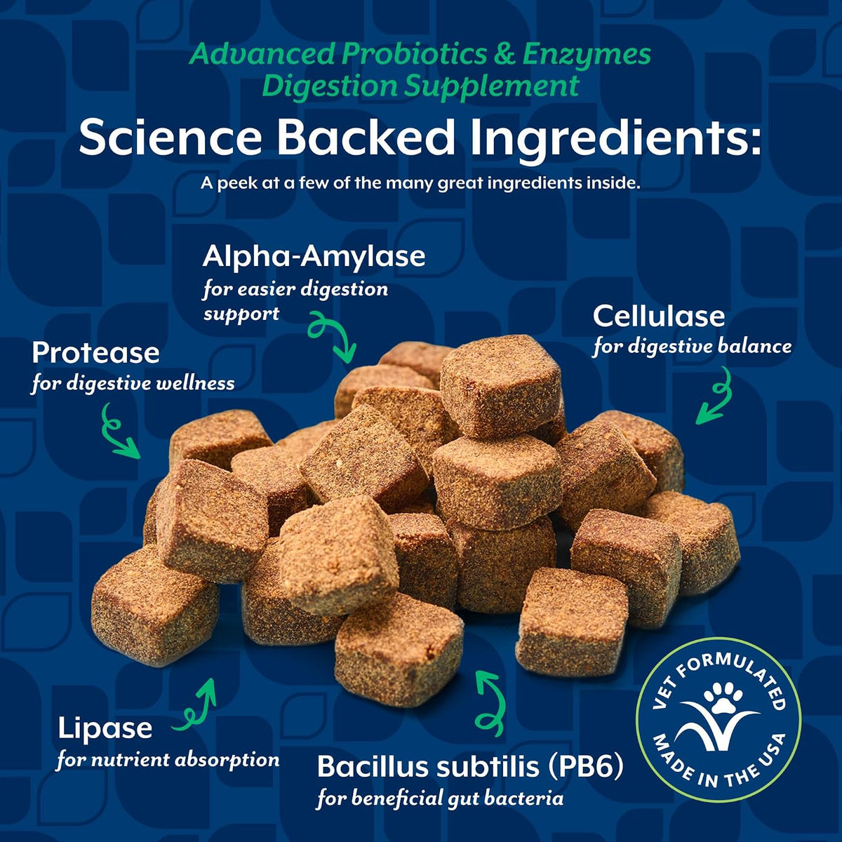 naturvet advanced probiotics & enzymes dog supplement showing dimensions