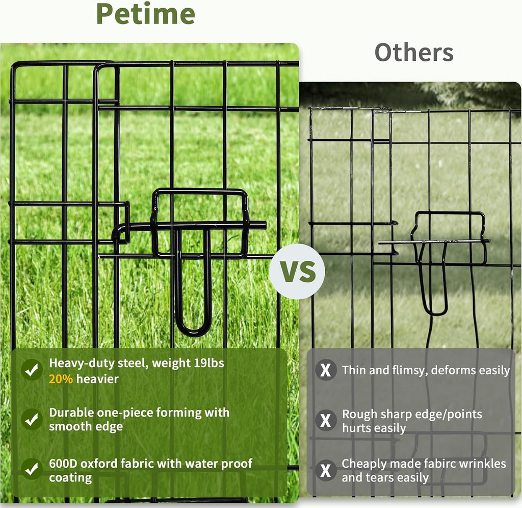 petime foldable metal dog exercise pen/pet puppy playpen, side view