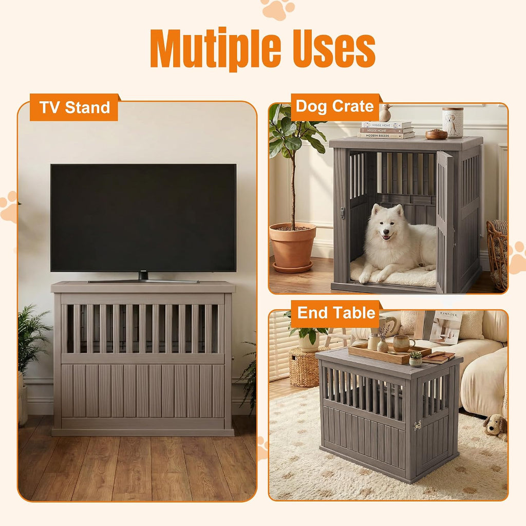 efu 43 inch large dog crate furniture, indoor, close-up detail