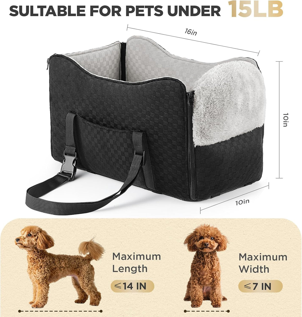 bonthee center console dog car seat for small shown in use