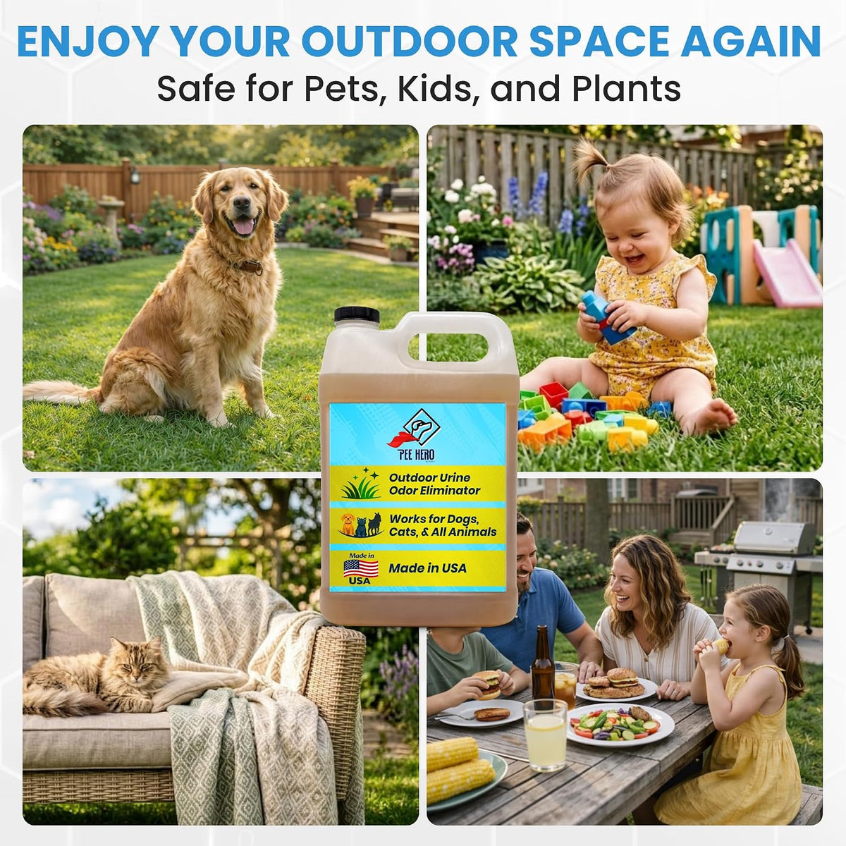 pee hero outdoor pet urine odor eliminator 1 showing dimensions