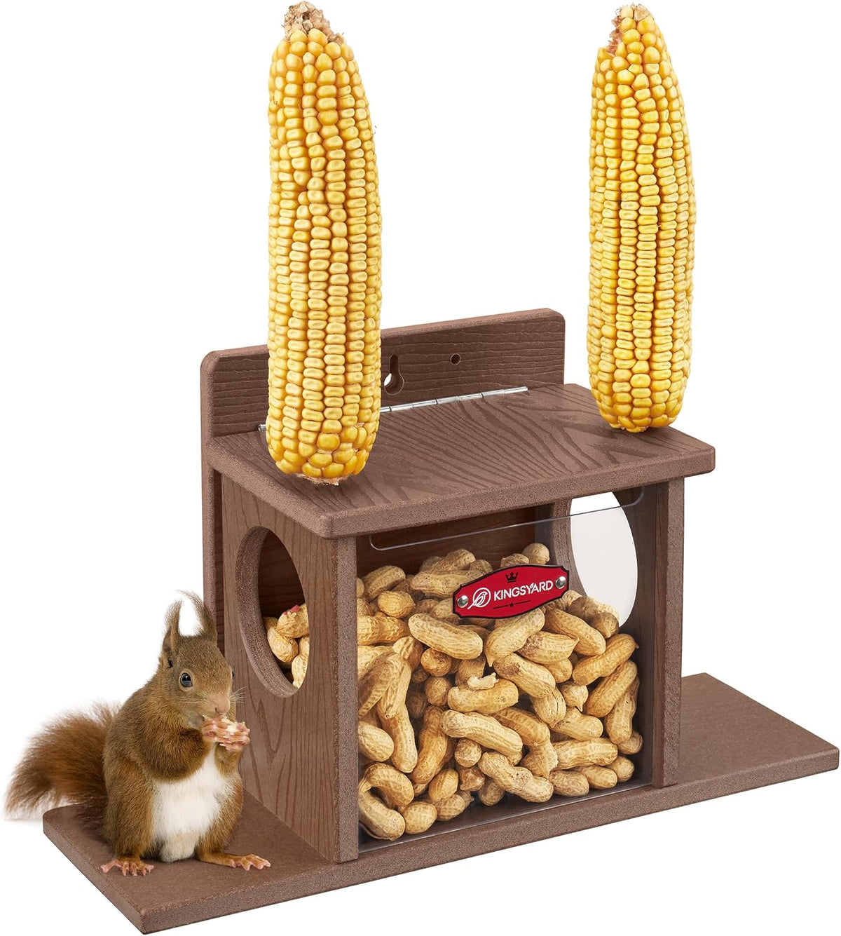 kingsyard squirrel feeder box for outside, recycled plastic, main product view