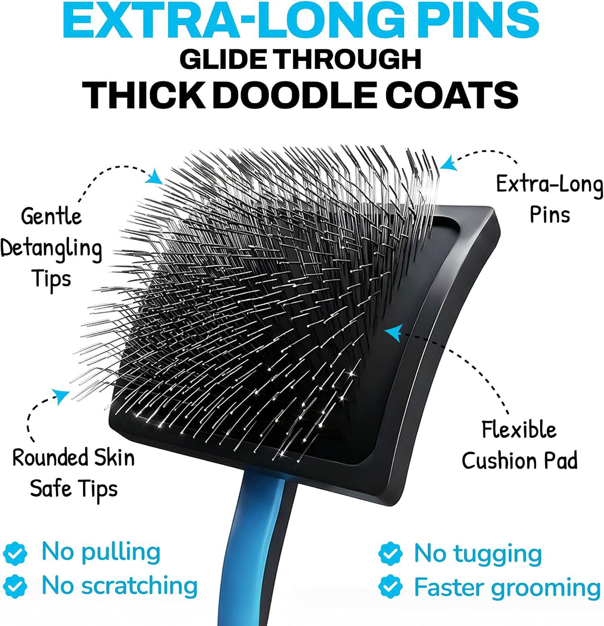 the doodle brush slicker brush dog poodle brush, side view