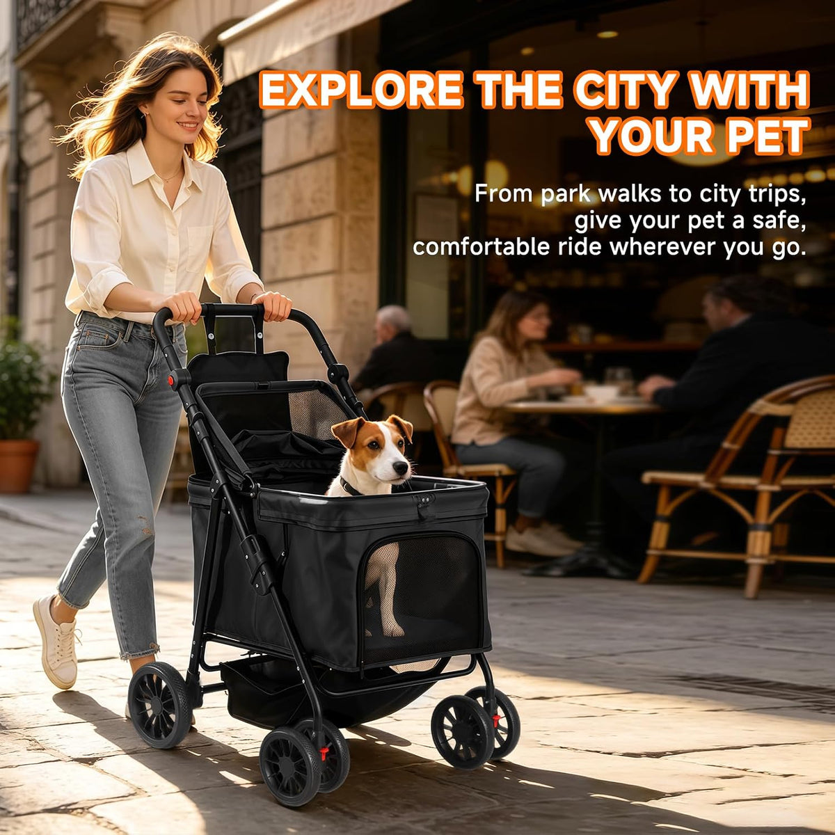dog stroller for large & medium dogs (up, view 9