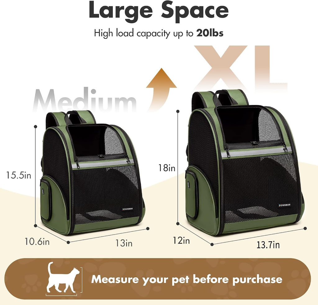 pet backpack carrier, large cat carrier backpack up shown in use