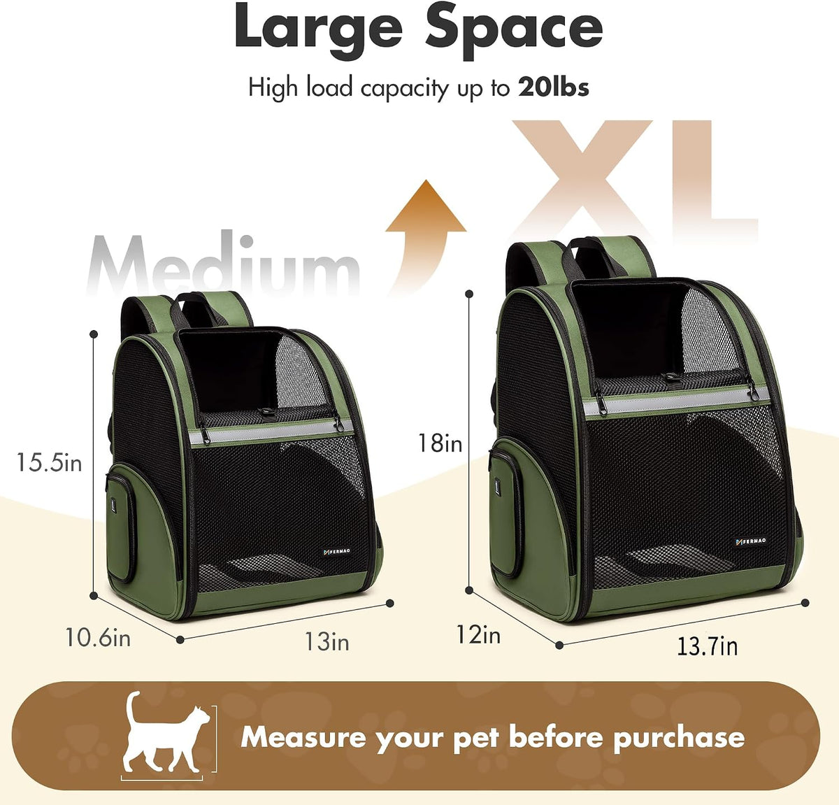 pet backpack carrier, large cat carrier backpack up shown in use