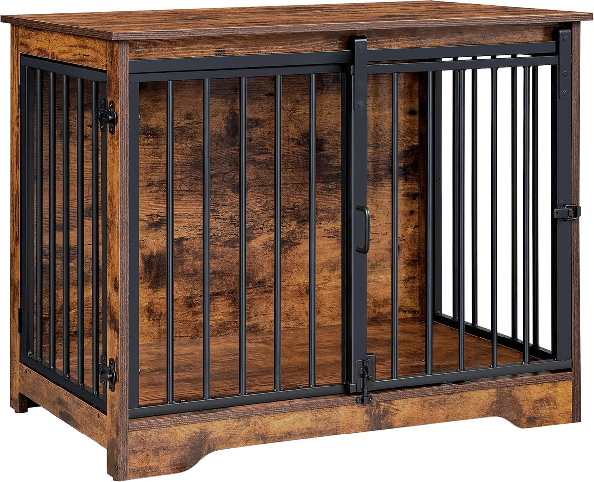hzuaneri 31.9 in m dog crate furniture indoor, front angle view