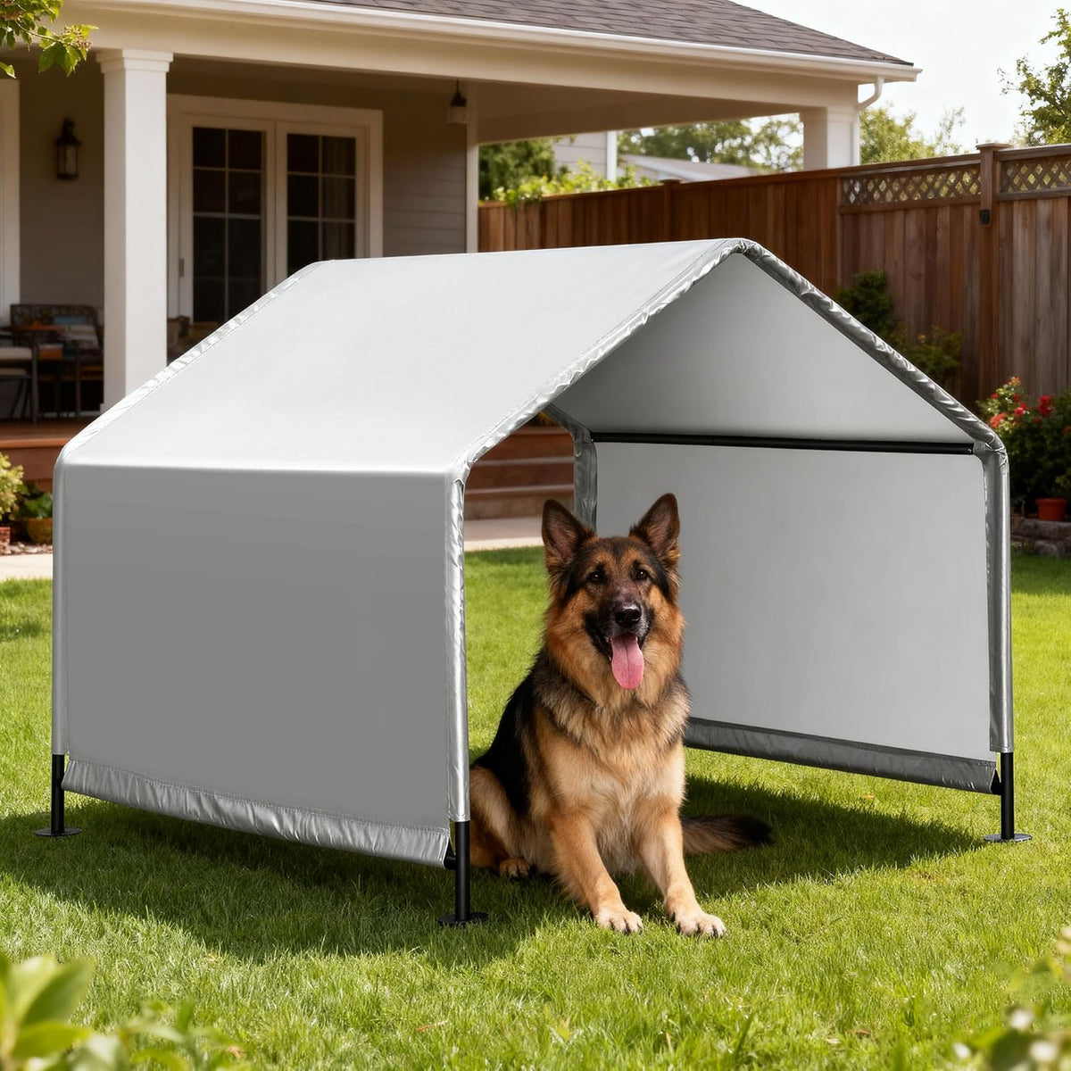 4'x 4'x 3.3' dog shade shelter, outdoor dog, main product view