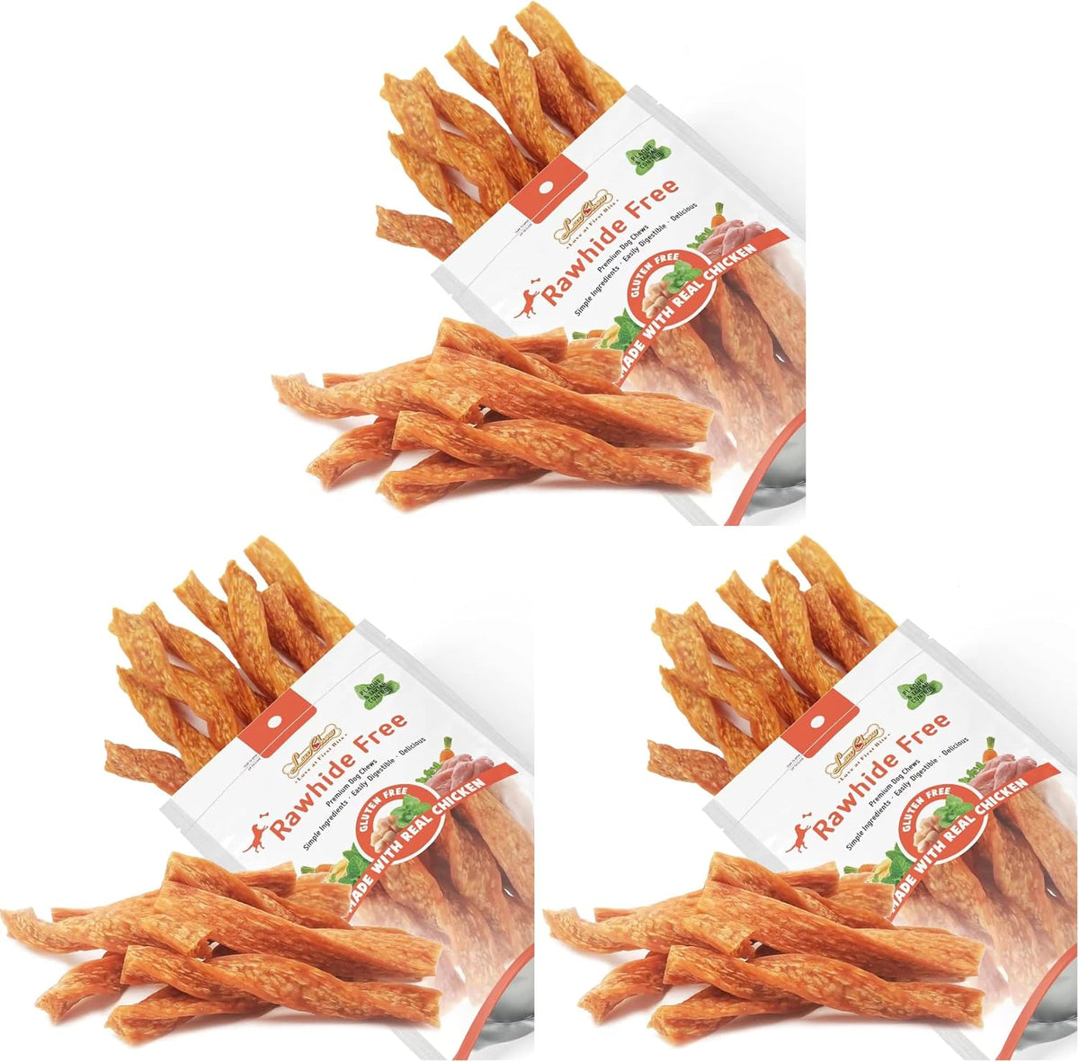 luvchew chicken dog chew twist sticks, puffed human, main product view