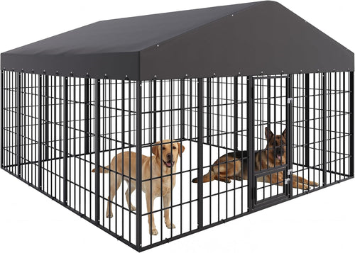 10x10x6 ft large dog kennel outdoor, heavy duty, main product view