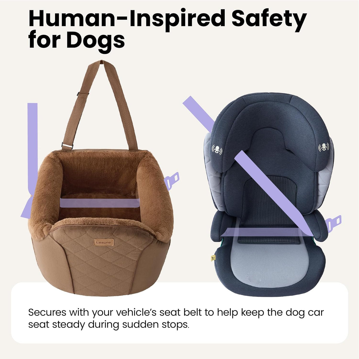 lesure dog car seats for small dogs,safety pet shown in use