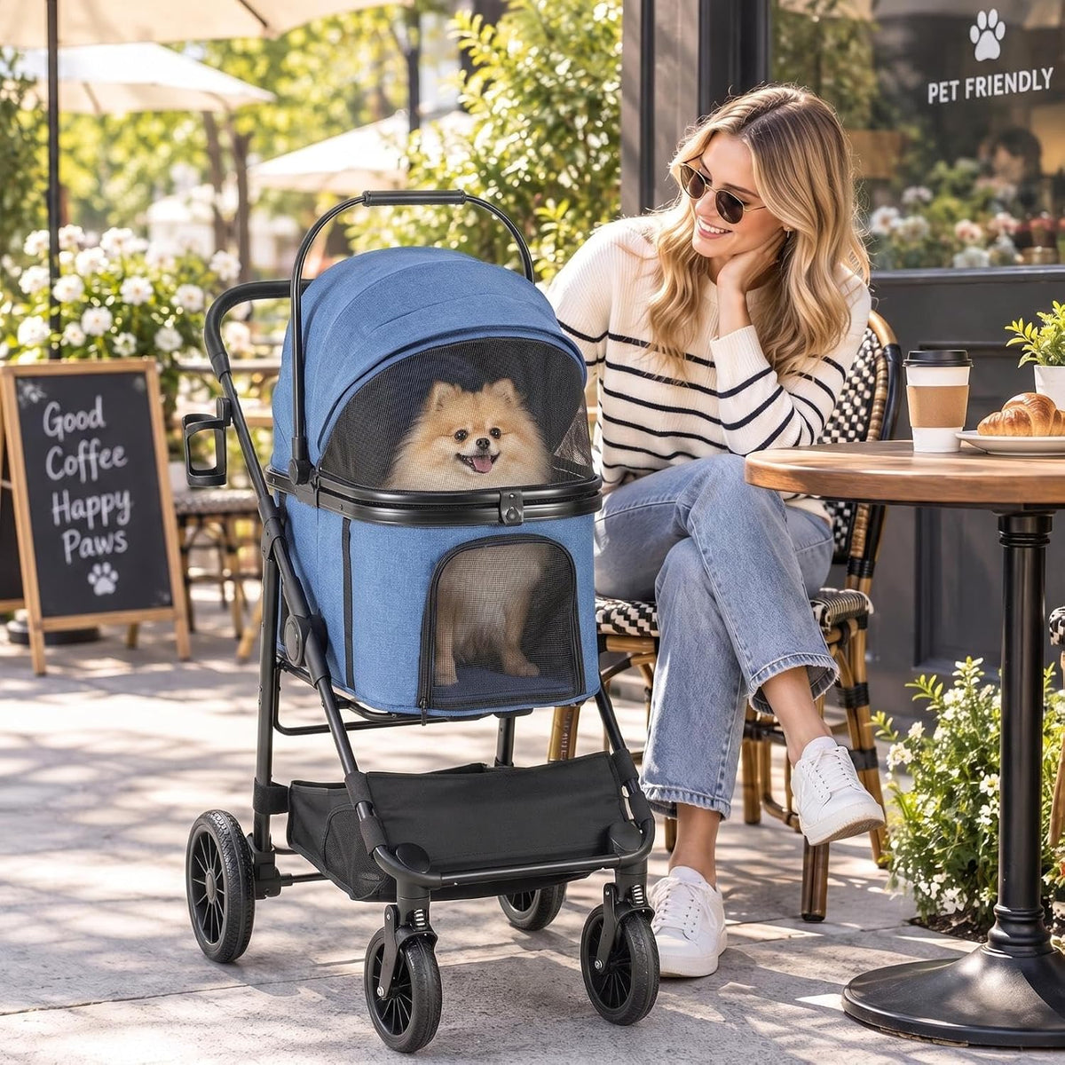 mamizo pet stroller for medium dogs up to, view 9