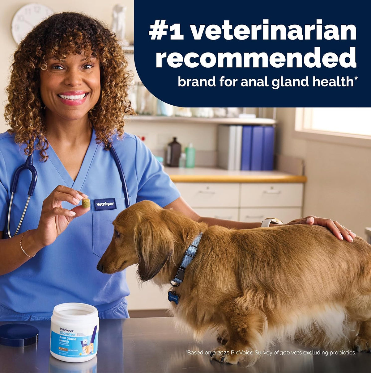 vetnique glandex for dogs anal gland chews 120ct, side view