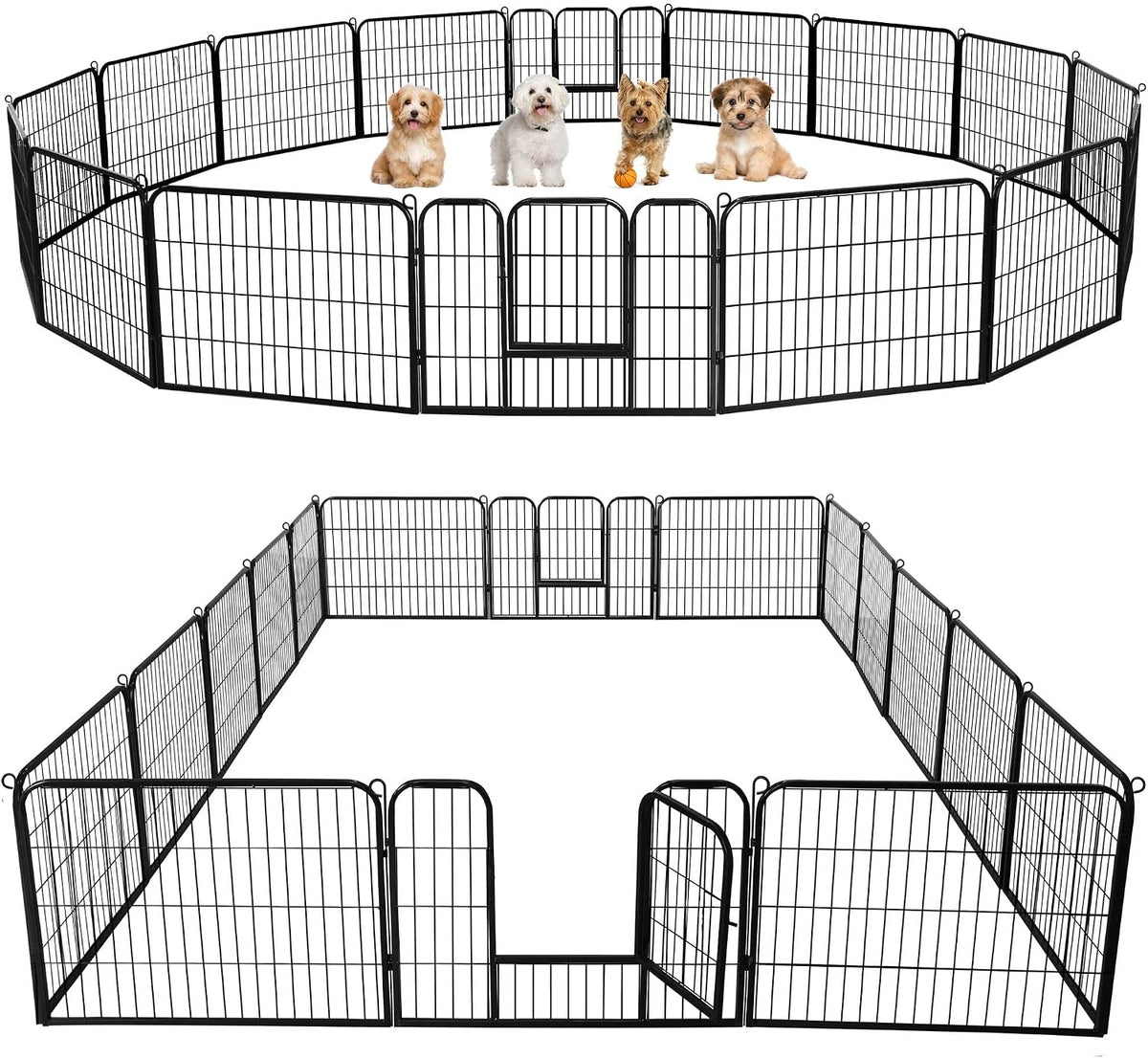 yaheetech dog playpen 24in 16 panels pet fence, main product view