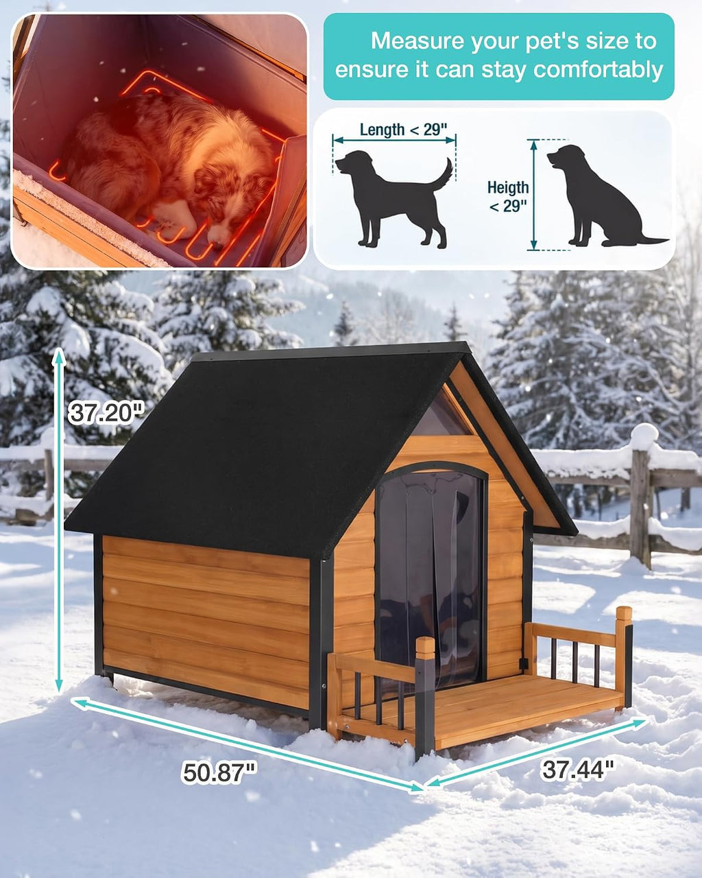 insulated dog house with heating pad, weatherproof outdoor on a desk or shelf