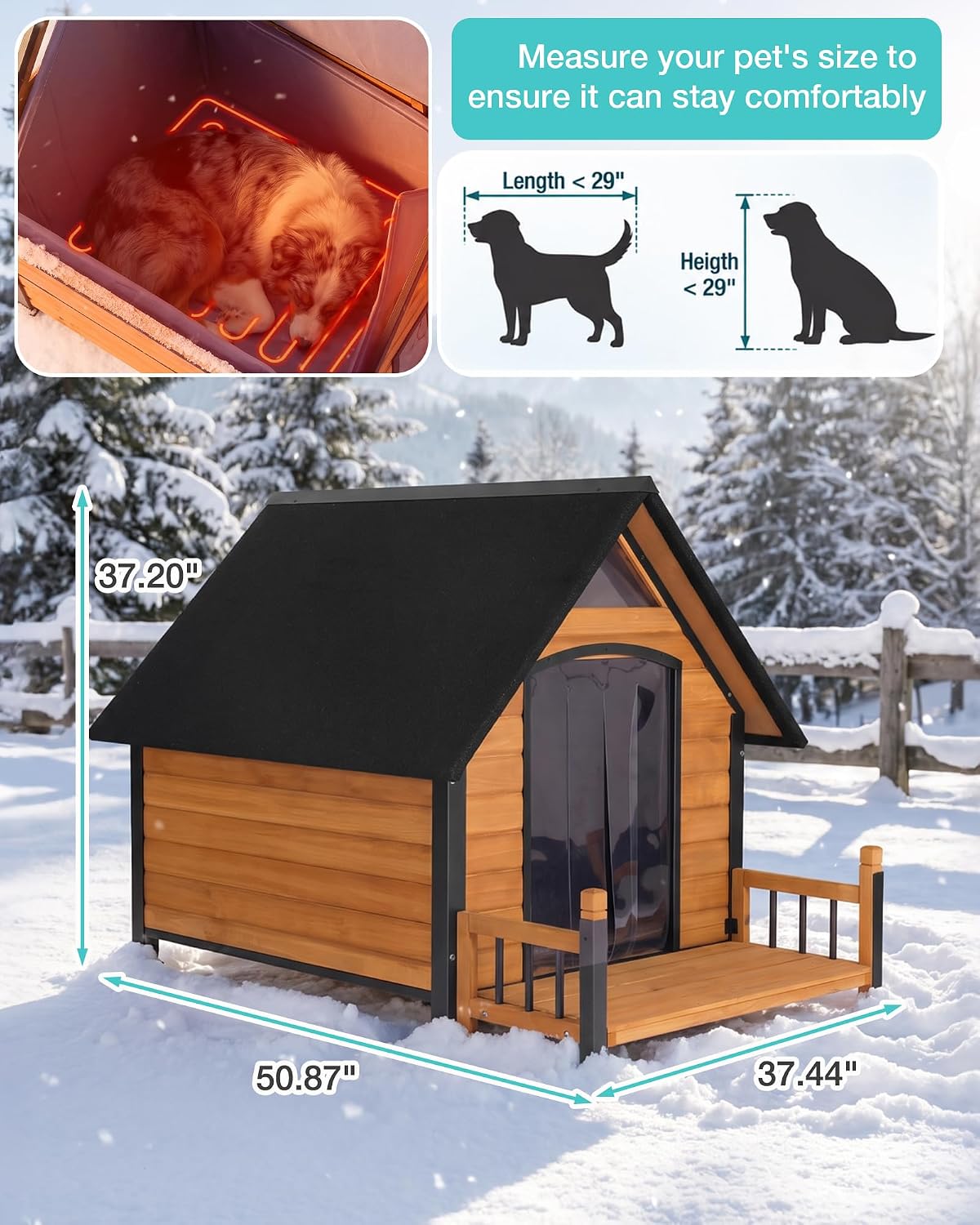 insulated dog house with heating pad, weatherproof outdoor on a desk or shelf