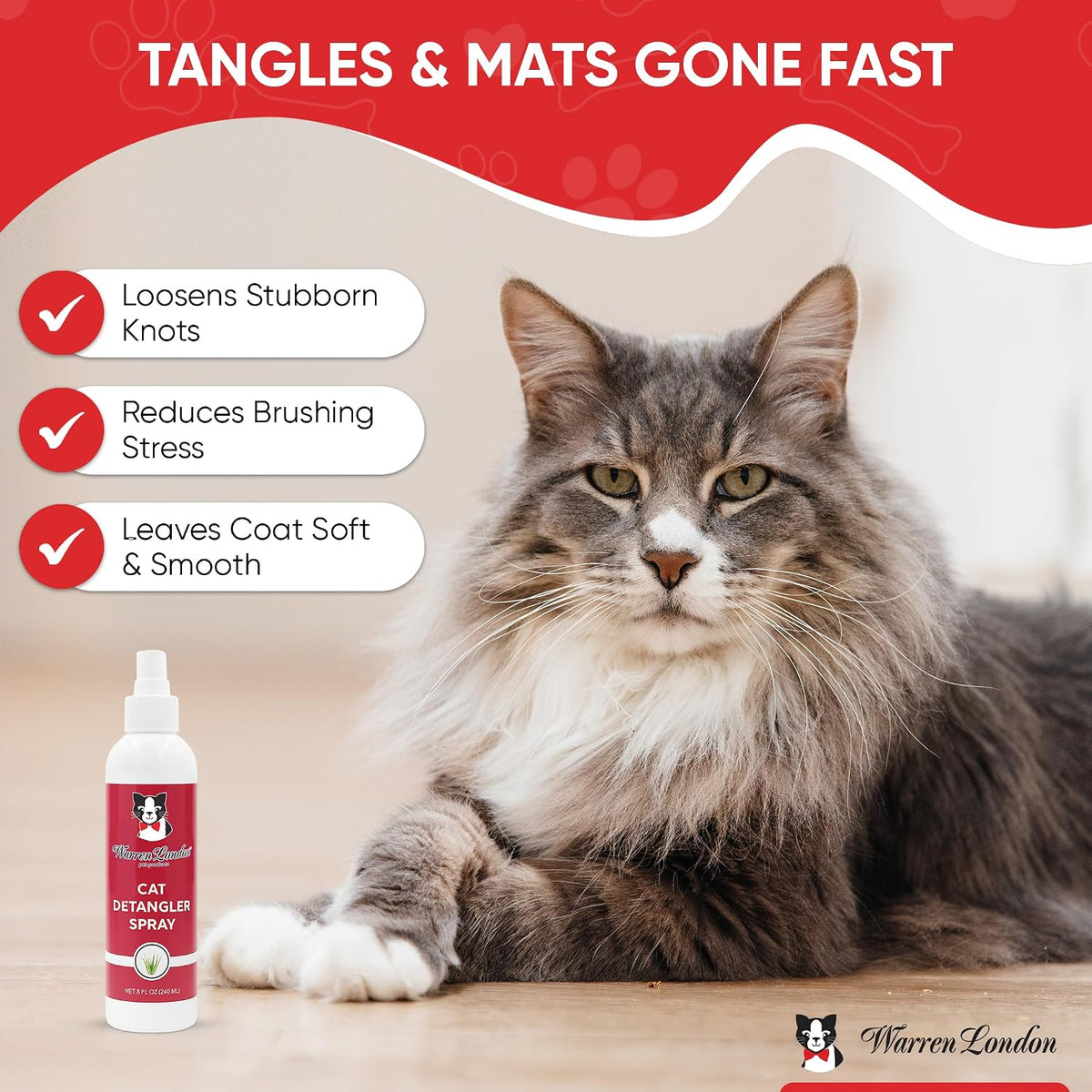 warren london ultimate cat grooming gift box – shown in use