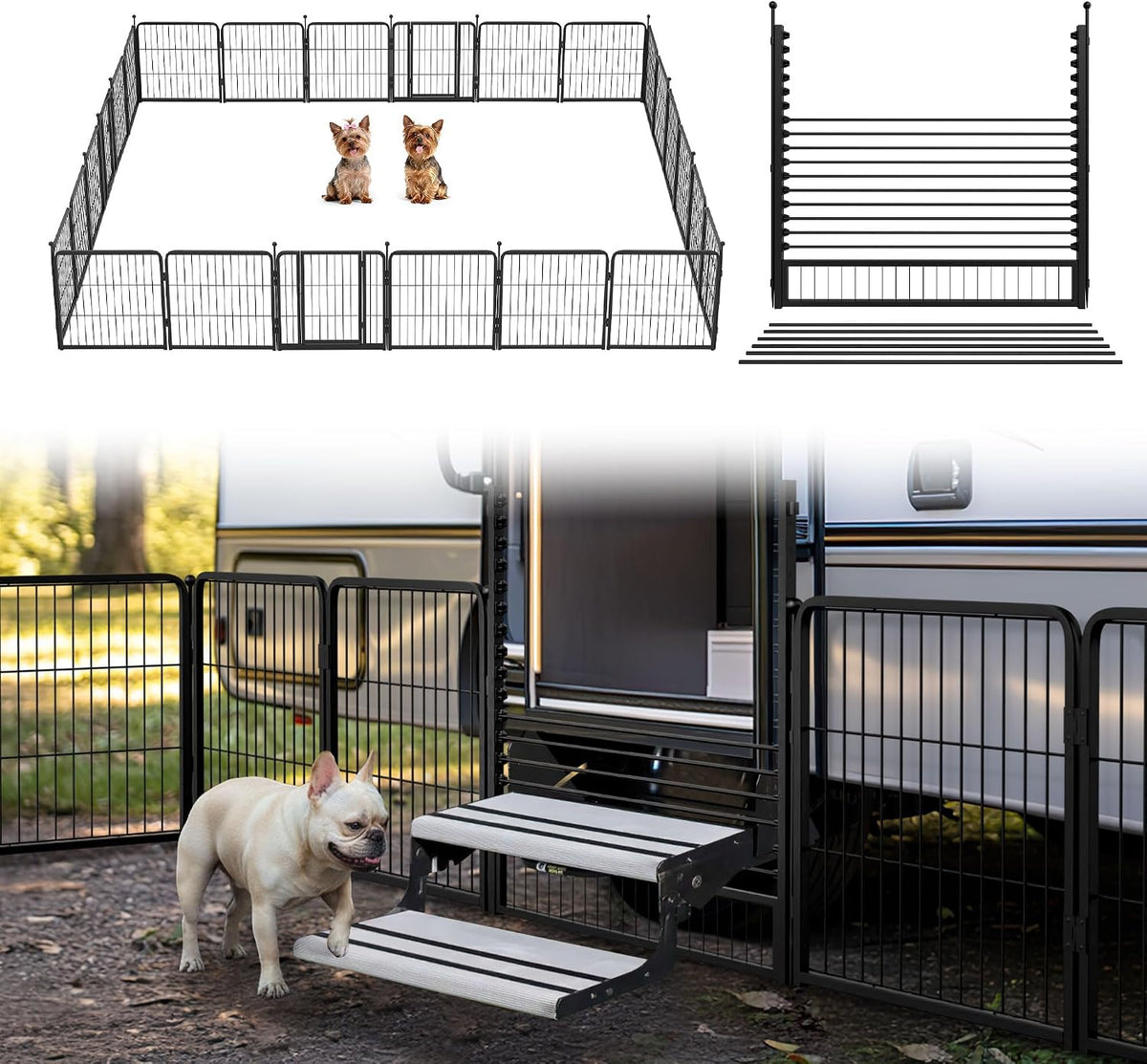 fxw instant dog playpen with rv step grid, main product view