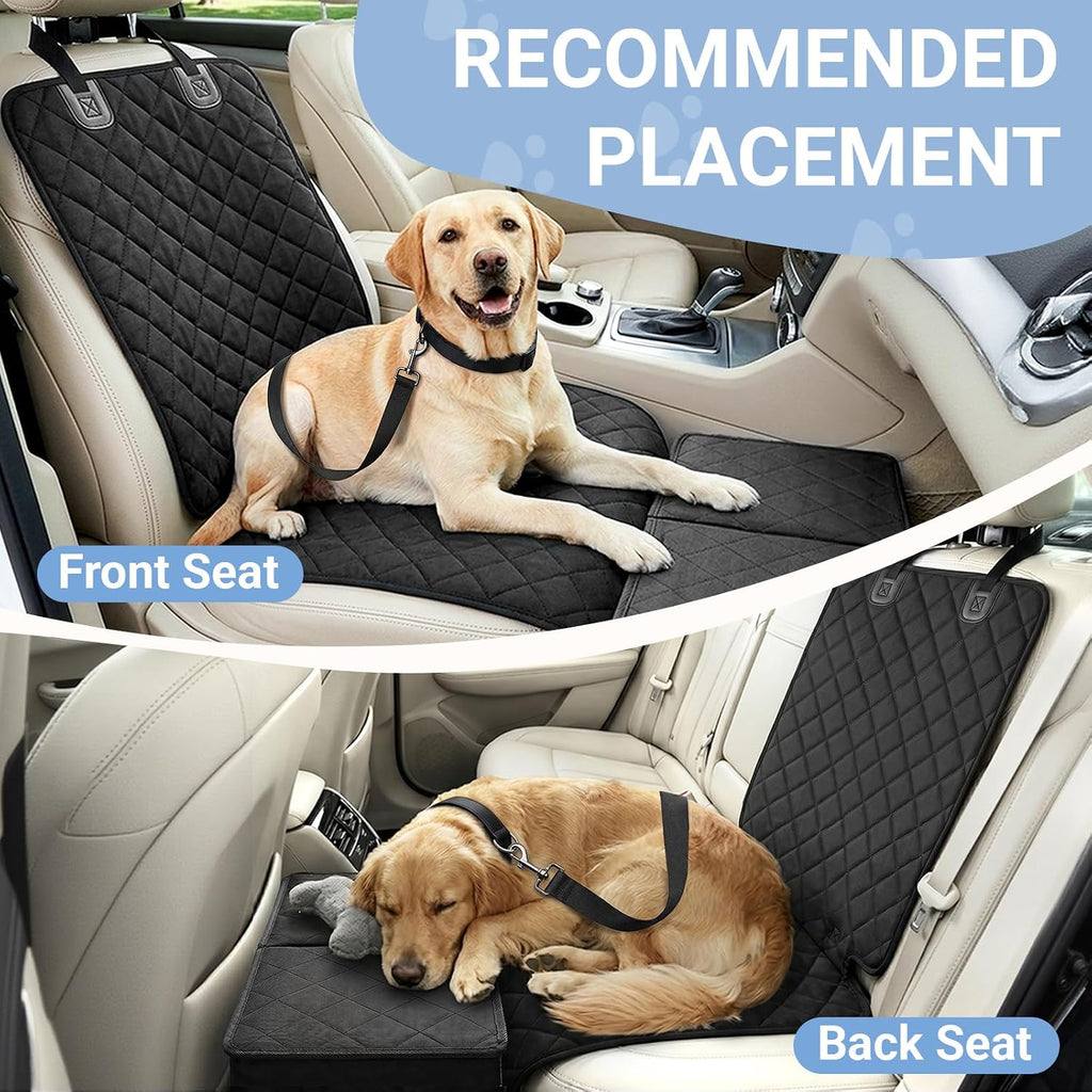 dog car seat extender with seat cover, front, close-up detail